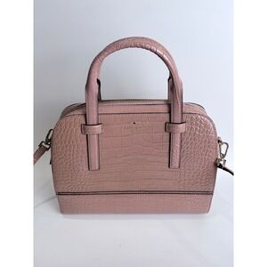 Kate Spade Riverside Street Felix Croc-Embossed Pink Satchel Crossbody Blush